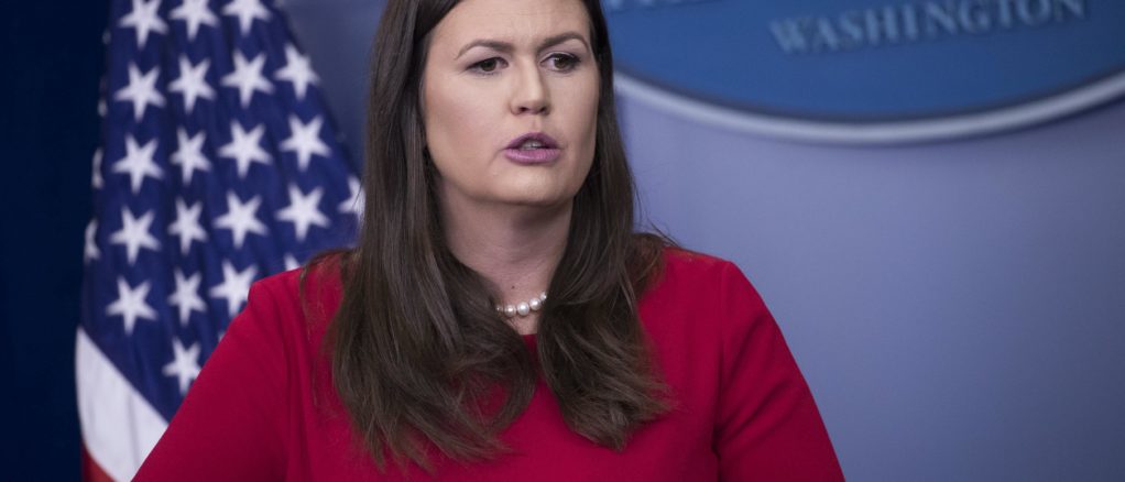 portavoz de la Casa Blanca, Sarah Sanders.