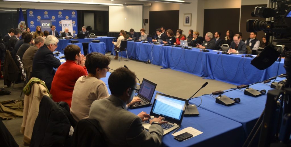 CIDH en sesión plena en sede de la OEA, febrero 2018a
