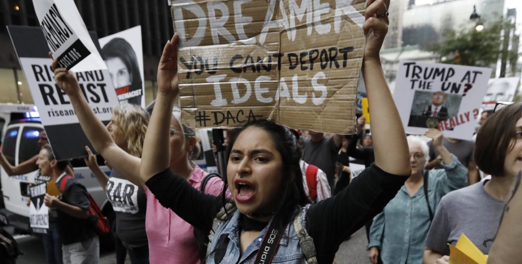 Protestas en contra del presidente estadounidense Donald J. Trump, en Nueva York