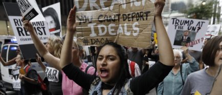 Protestas en contra del presidente estadounidense Donald J. Trump, en Nueva York