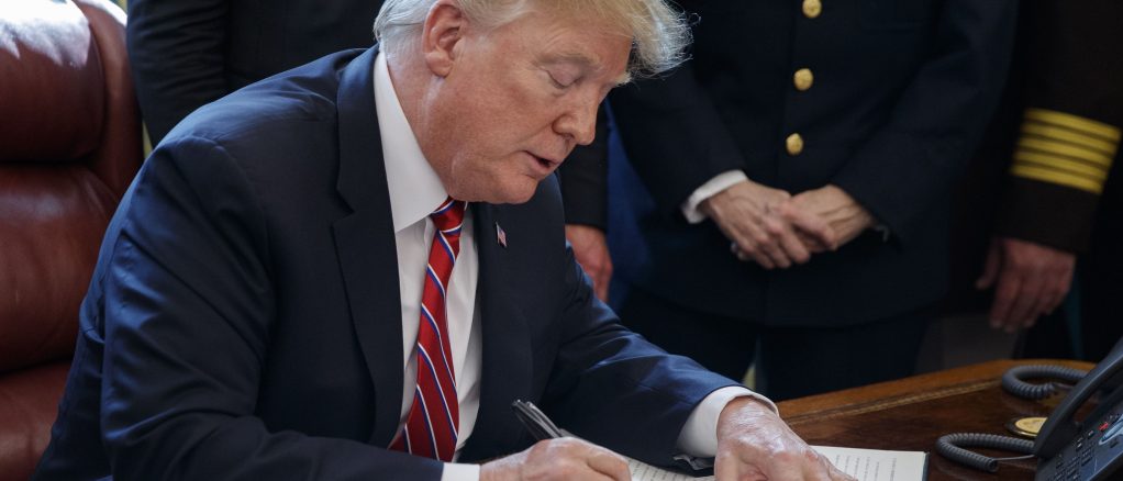 US President Donald J. Trump signs veto of legislation to strike down his national emergency declaration at the southern border