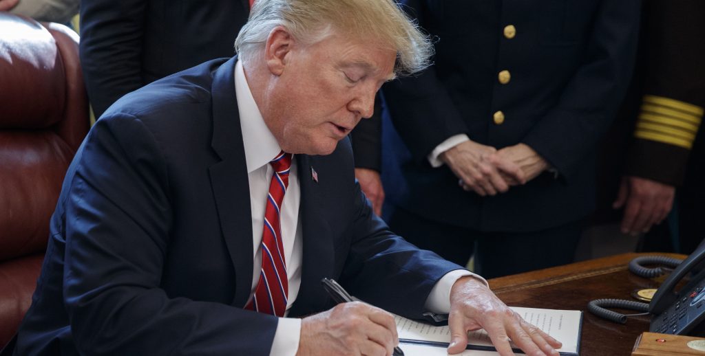 US President Donald J. Trump signs veto of legislation to strike down his national emergency declaration at the southern border