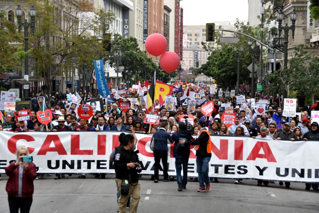 Marcha del Día Internacional del Trabajador en Los Ángeles