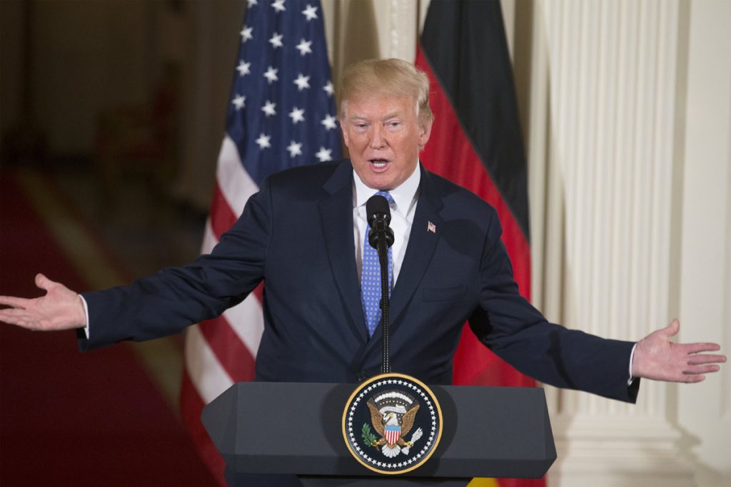 US President Donald J. Trump and Chancellor of Germany Angela Merkel joint news conference at the White House