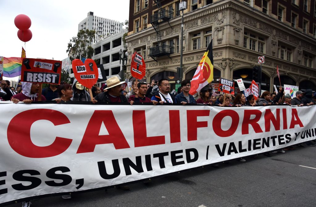 Marcha del Día Internacional del Trabajador en Los Ángeles