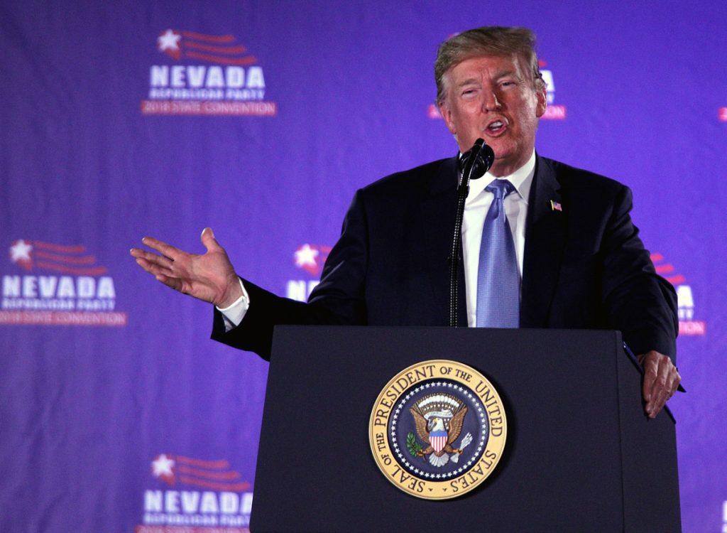US President Trump addresses Nevada Republican Party Convention 2018