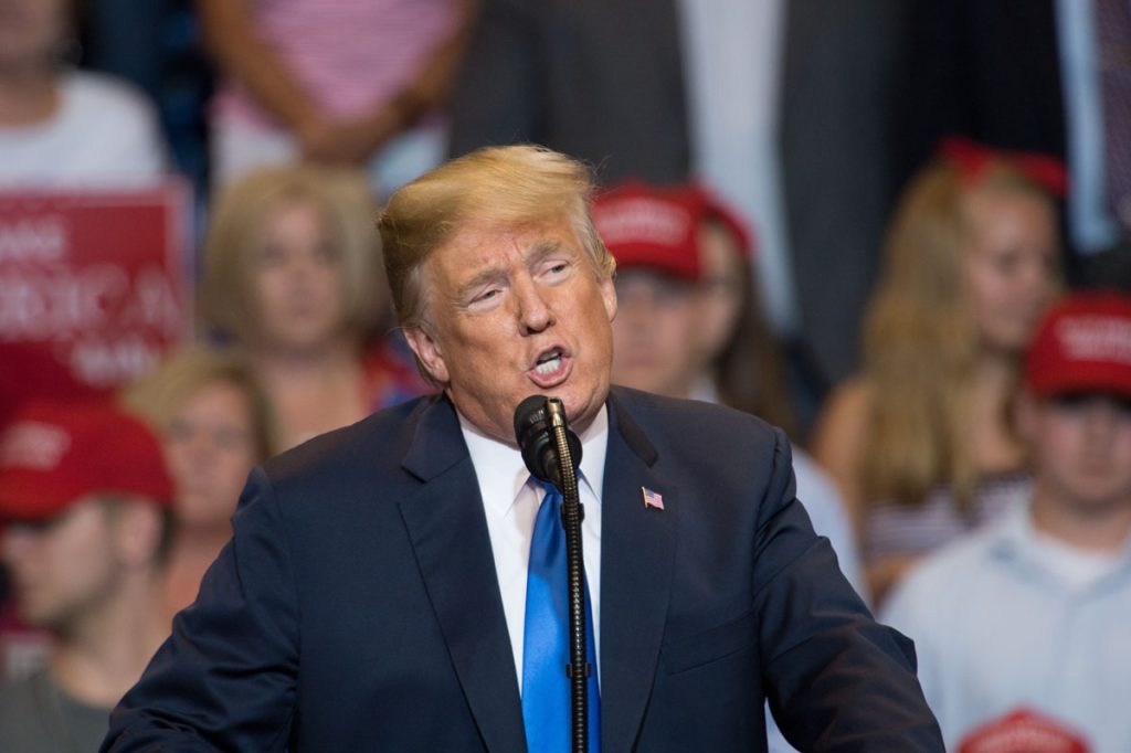 El presidente de los Estados Unidos, Donald J. Trump, realiza un mitin en Pensilvania