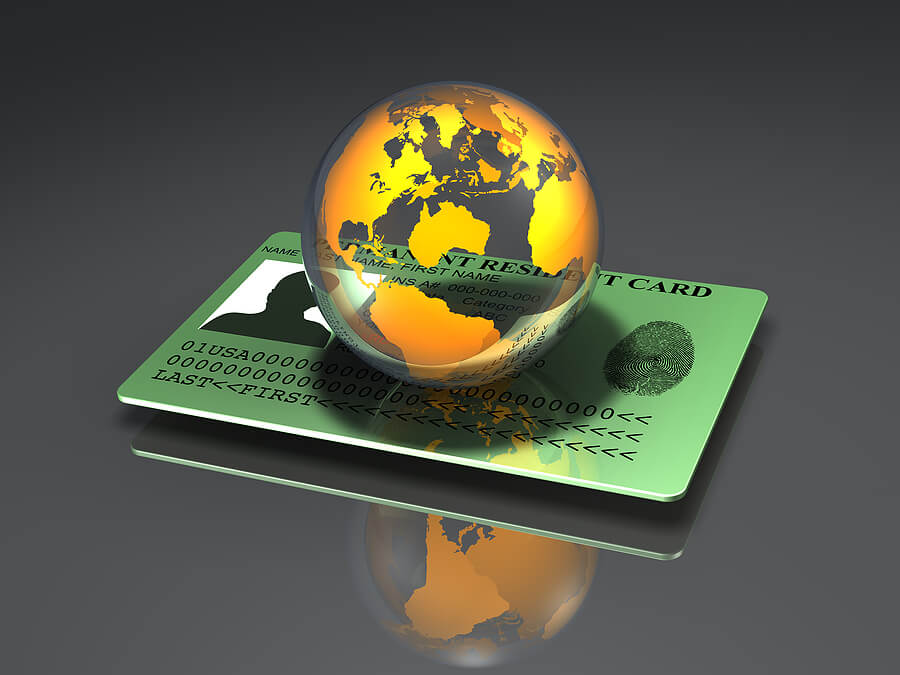 bigstock-Green-Card-And-Globe-7283050
